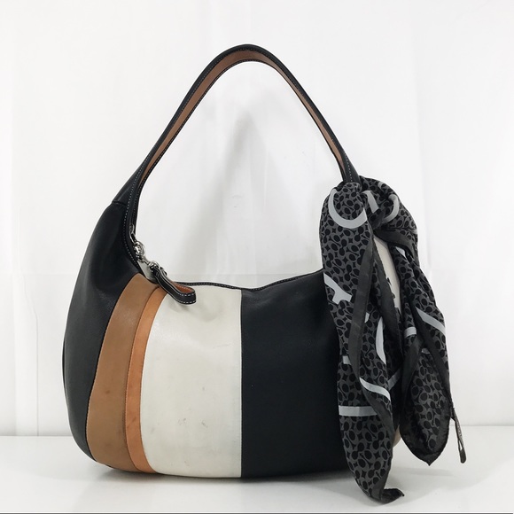 Coach Handbags - Coach Ergo Distressed Color Striped Leather Hobo
